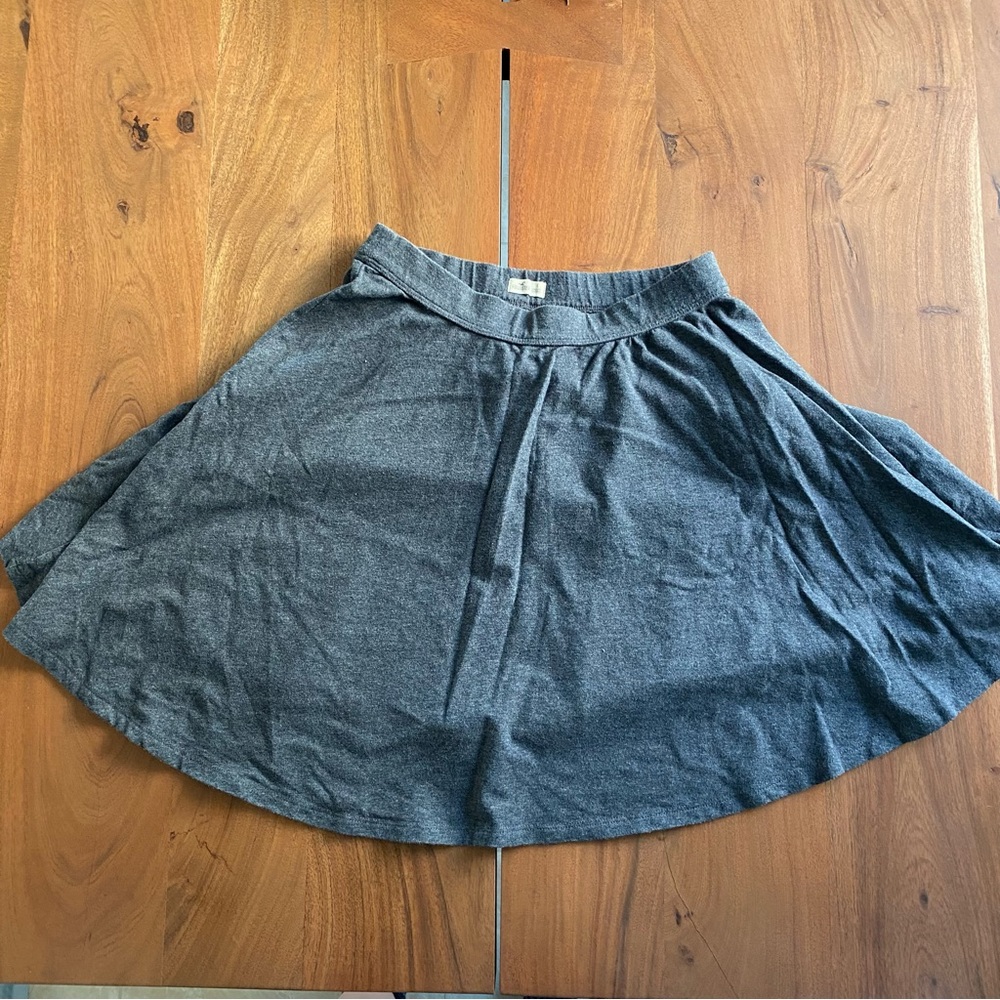 Hollister Mini Skirt Womens Gray A-Line Cotton Elastic Waist Cute Retro Size S